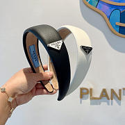 Prada Headband Leather Black/White 22729 - 1