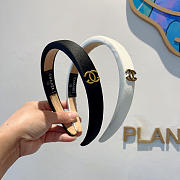Chanel Headband Satin Black/White 22733 - 1