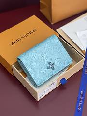LV Ski Business Card Holder Monogram Empreinte Leather Azur Frost - 10.5x8x1cm - 1