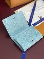 LV Ski Business Card Holder Monogram Empreinte Leather Azur Frost - 10.5x8x1cm - 6