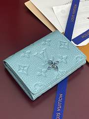 LV Ski Business Card Holder Monogram Empreinte Leather Azur Frost - 10.5x8x1cm - 5