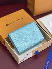 LV Ski Business Card Holder Monogram Empreinte Leather Azur Frost - 10.5x8x1cm - 2