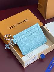 LV Ski Charms Card Holder Monogram Empreinte Leather Azur Frost M12180 - 10.2x7.3x0.3cm  - 1