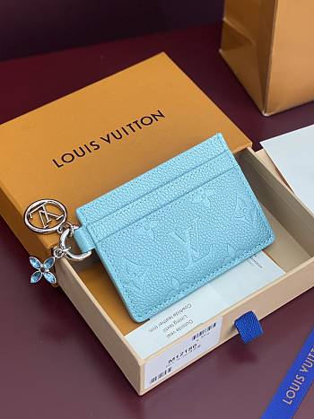 LV Ski Charms Card Holder Monogram Empreinte Leather Azur Frost M12180 - 10.2x7.3x0.3cm 