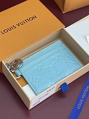 LV Ski Charms Card Holder Monogram Empreinte Leather Azur Frost M12180 - 10.2x7.3x0.3cm  - 6