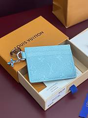LV Ski Charms Card Holder Monogram Empreinte Leather Azur Frost M12180 - 10.2x7.3x0.3cm  - 4