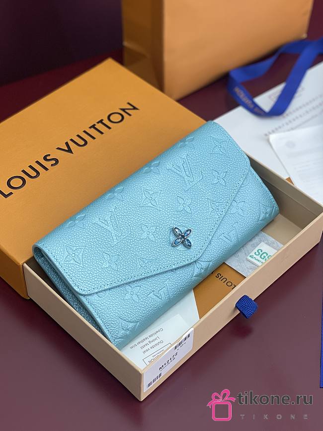 LV Ski Sarah Wallet Monogram Empreinte Leather Azur Frost - 19x10.5x2.5cm - 1