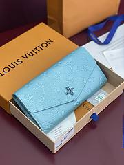 LV Ski Sarah Wallet Monogram Empreinte Leather Azur Frost - 19x10.5x2.5cm - 1