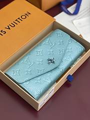 LV Ski Sarah Wallet Monogram Empreinte Leather Azur Frost - 19x10.5x2.5cm - 3