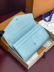 LV Ski Sarah Wallet Monogram Empreinte Leather Azur Frost - 19x10.5x2.5cm - 2