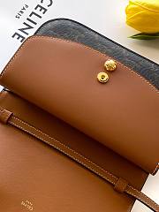 Celine Duo Wallet On Strap In Triomphe Canvas And Calfskin Tan - 20x13x6cm - 6