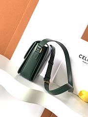Celine Classique Triomphe Bag In Shiny Calfskin Green - 22x15.5x6cm - 4
