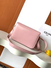 Celine Classique Triomphe Bag In Shiny Calfskin Pink - 22x15.5x6cm - 2
