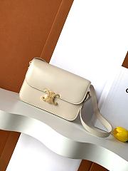 Celine Classique Triomphe Bag In Shiny Calfskin Cream - 22x15.5x6cm - 1