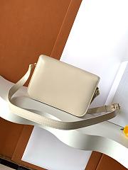Celine Classique Triomphe Bag In Shiny Calfskin Cream - 22x15.5x6cm - 5