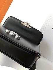 Celine Classique Triomphe Bag In Shiny Calfskin Black Silver - 22x15.5x6cm - 5