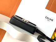Celine Classique Triomphe Bag In Shiny Calfskin Black Silver - 22x15.5x6cm - 4