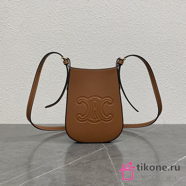 Celine Mobile Pouch Eloise Shoulder Bag Leather Brown - 19.5x15x3cm - 1
