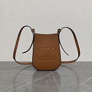 Celine Mobile Pouch Eloise Shoulder Bag Leather Brown - 19.5x15x3cm - 2