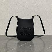 Celine Mobile Pouch Eloise Shoulder Bag Leather Black - 19.5x15x3cm - 3
