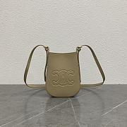 Celine Mobile Pouch Eloise Shoulder Bag Leather Beige - 19.5x15x3cm - 5