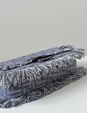 Fendi Baguette Blue Denim Effect FF Jacquard Bag - 27x6x15cm - 2