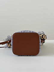 Fendi Mon Tresor Blue Denim Effect FF Jacquard Mini Bag - 18x14x12cm - 6