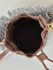 Fendi Mon Tresor Blue Denim Effect FF Jacquard Mini Bag - 18x14x12cm - 5