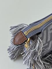 Fendi Baguette Pouch Blue Denim Effect FF Jacquard - 20x12x3cm - 3