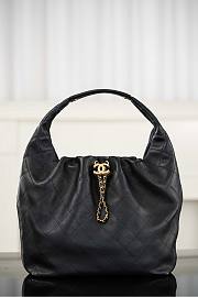 Chanel Maxi Hobo Bag Calfskin & Gold Tone Metal Black - 49x39x11cm - 1