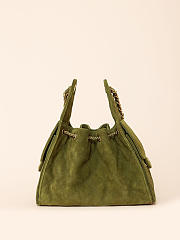Chanel 25 Handbag Small Suede Calfskin & Gold Metal Green - 30x26x14cm - 6