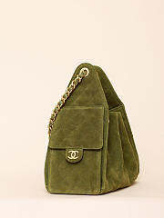 Chanel 25 Handbag Small Suede Calfskin & Gold Metal Green - 30x26x14cm - 5