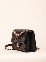 Chanel Classic Lamskin Gold Flap Bag Black Gold - 26x15x7cm - 4
