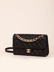 Chanel Classic Lamskin Gold Flap Bag Black Gold - 26x15x7cm - 3