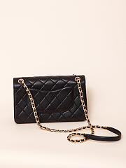 Chanel Classic Lamskin Gold Flap Bag Black Gold - 26x15x7cm - 2