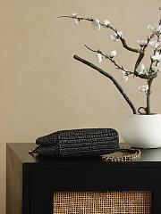 Chanel Mini Shopping Bag Braided Raffia & Gold Tone Metal Black - 19x13x7cm - 6