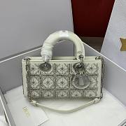 Dior Lady D-Joy Beaded Embroidery Bag White - 22x12x6 - 1