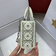 Dior Lady D-Joy Beaded Embroidery Bag White - 22x12x6 - 2