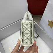 Dior Lady D-Joy Beaded Embroidery Bag White - 22x12x6 - 3
