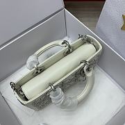 Dior Lady D-Joy Beaded Embroidery Bag White - 22x12x6 - 5