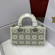 Dior Lady D-Joy Beaded Embroidery Bag White - 22x12x6 - 6