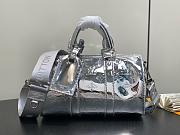 LV Ski Keepall Bandouliere 25 Silver Monogram Embossed Canvas M26903 - 25x15x11cm - 1