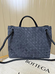 Bottega Veneta Medium Andiamo Intrecciato Suede Graphite - 32x25x11cm - 6