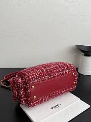 Chanel Small Bowling Bag Tweed & Gold Metal Red Pink & Black - 24x15.5x11.5cm - 3