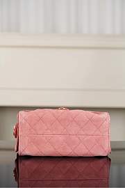 Chanel 25 Mini Handbag Suede Calfskin & Gold Tone Metal Pink - 22x20x12.5cm - 6