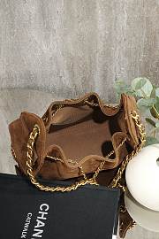 Chanel 25 Mini Handbag Suede Calfskin & Gold Tone Metal Brown - 22x20x12.5cm - 3