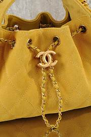 Chanel 25 Mini Handbag Suede Calfskin & Gold Tone Metal Yellow - 22x20x12.5cm - 3