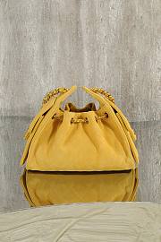 Chanel 25 Mini Handbag Suede Calfskin & Gold Tone Metal Yellow - 22x20x12.5cm - 2
