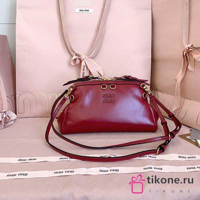 Miumiu Leather Clutch Red 5BF131 - 24x14x8.5cm - 1