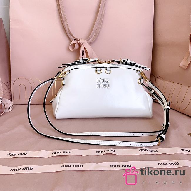 Miumiu Leather Clutch White 5BF131 - 24x14x8.5cm - 1